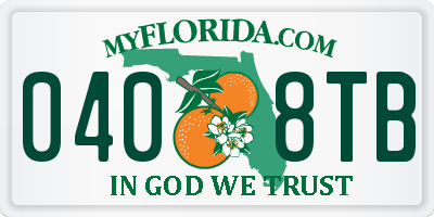 FL license plate 0408TB