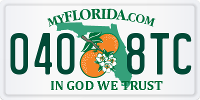 FL license plate 0408TC