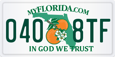 FL license plate 0408TF