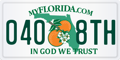FL license plate 0408TH