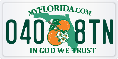 FL license plate 0408TN