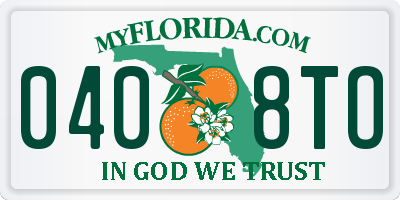 FL license plate 0408TO