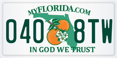 FL license plate 0408TW