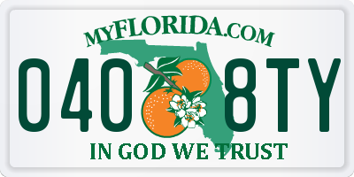 FL license plate 0408TY