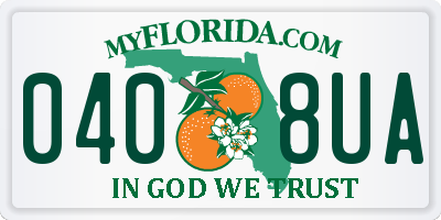 FL license plate 0408UA