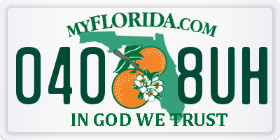 FL license plate 0408UH