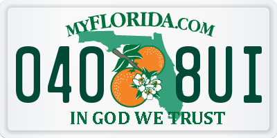 FL license plate 0408UI