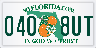 FL license plate 0408UT