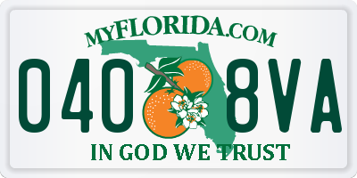 FL license plate 0408VA