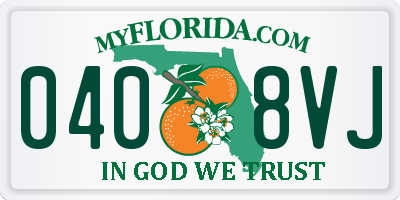 FL license plate 0408VJ