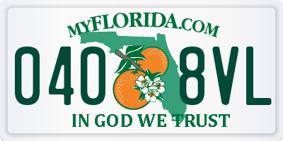 FL license plate 0408VL