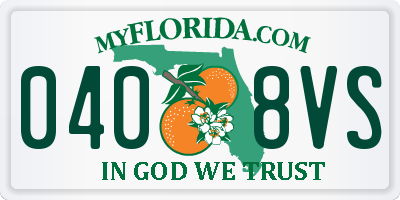 FL license plate 0408VS