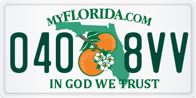 FL license plate 0408VV