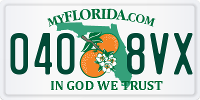 FL license plate 0408VX