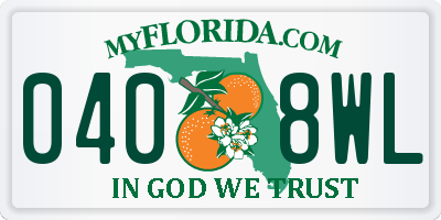 FL license plate 0408WL