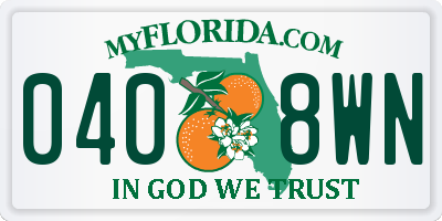 FL license plate 0408WN