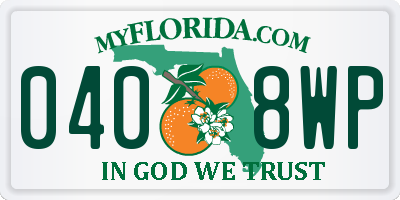 FL license plate 0408WP
