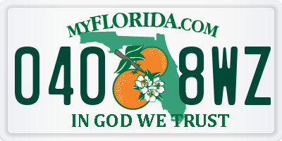 FL license plate 0408WZ