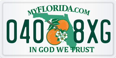 FL license plate 0408XG