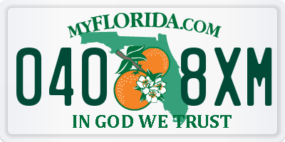FL license plate 0408XM