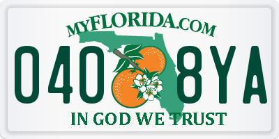 FL license plate 0408YA