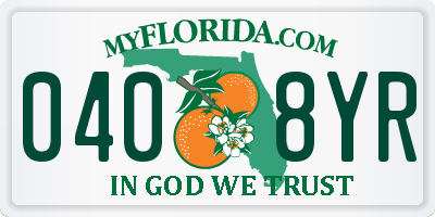 FL license plate 0408YR