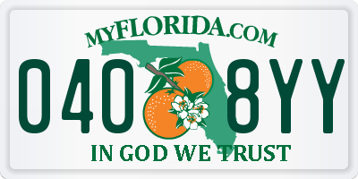 FL license plate 0408YY