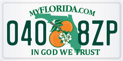 FL license plate 0408ZP