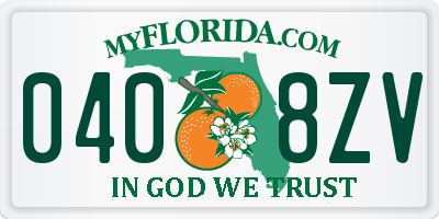 FL license plate 0408ZV