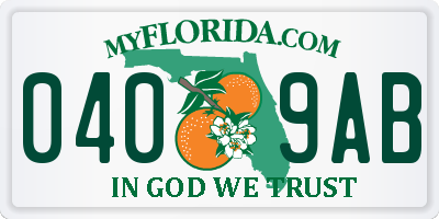 FL license plate 0409AB