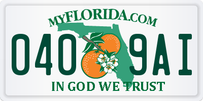 FL license plate 0409AI