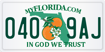 FL license plate 0409AJ
