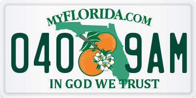 FL license plate 0409AM
