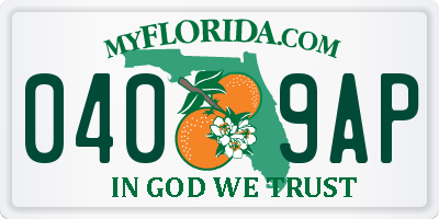 FL license plate 0409AP