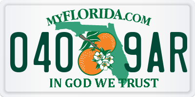 FL license plate 0409AR