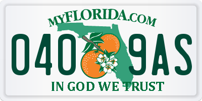 FL license plate 0409AS