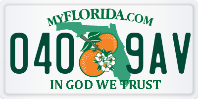 FL license plate 0409AV