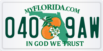 FL license plate 0409AW