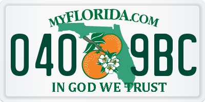 FL license plate 0409BC