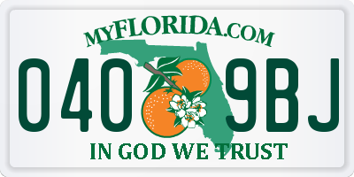 FL license plate 0409BJ