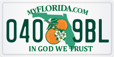FL license plate 0409BL