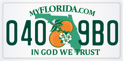 FL license plate 0409BO