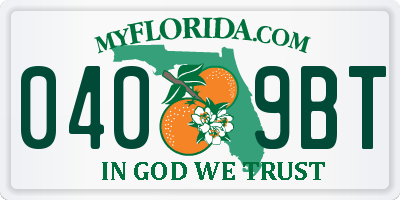 FL license plate 0409BT