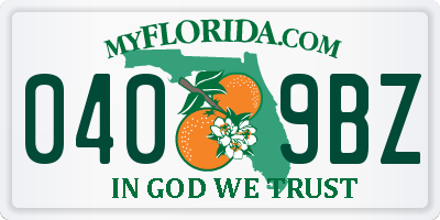 FL license plate 0409BZ