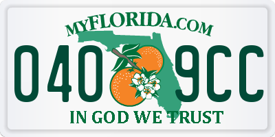 FL license plate 0409CC