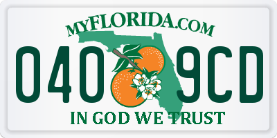 FL license plate 0409CD