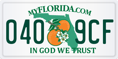 FL license plate 0409CF