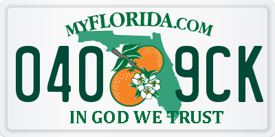 FL license plate 0409CK