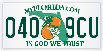 FL license plate 0409CU