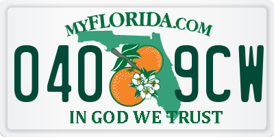 FL license plate 0409CW